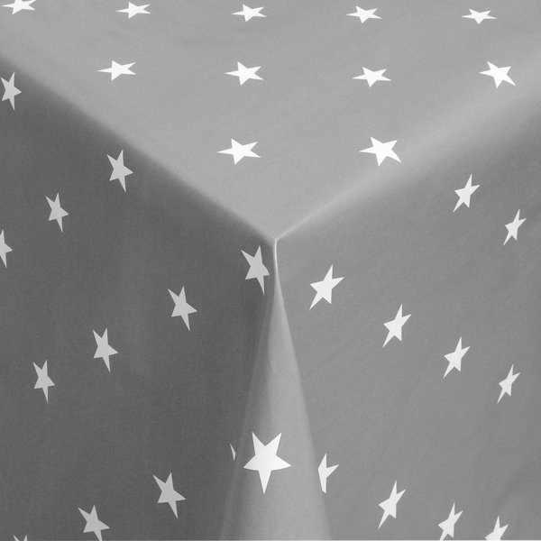 Wachstuch Rolle 140 cm Breite Rollenware 01280-07 Weihnachten Sterne weiss auf grau